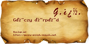 Géczy Árpád névjegykártya
