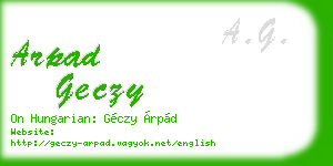 arpad geczy business card
