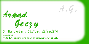 arpad geczy business card